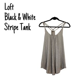 NWOT Loft Black/White Stripe Halter Tank